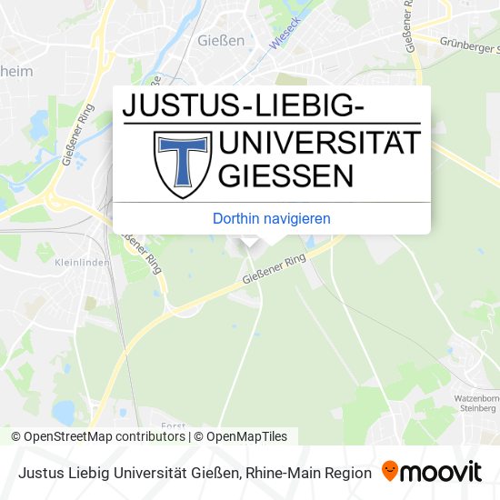 Justus Liebig Universität Gießen Karte