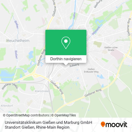 Universitätsklinikum Gießen und Marburg GmbH Standort Gießen Karte