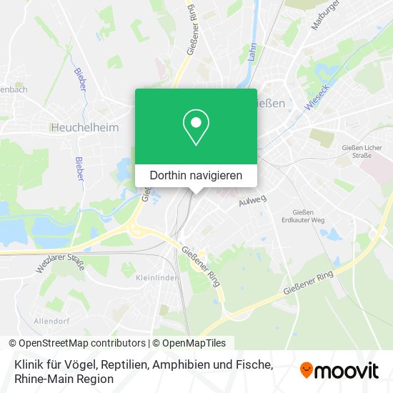 Klinik für Vögel, Reptilien, Amphibien und Fische Karte