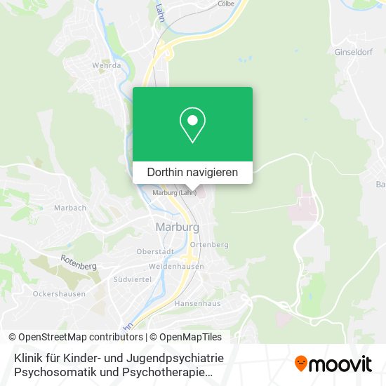 Klinik für Kinder- und Jugendpsychiatrie Psychosomatik und Psychotherapie Universitätsklinikum Marb Karte
