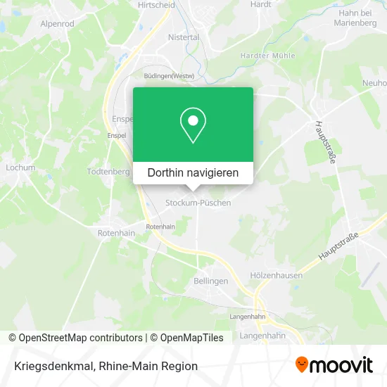 Kriegsdenkmal Karte