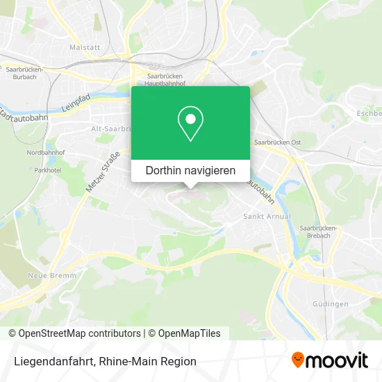 Liegendanfahrt Karte