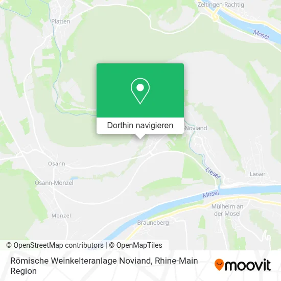 Römische Weinkelteranlage Noviand Karte