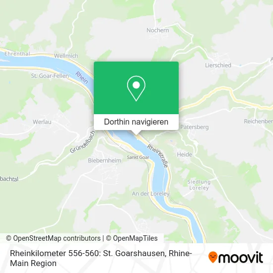 Rheinkilometer 556-560: St. Goarshausen Karte