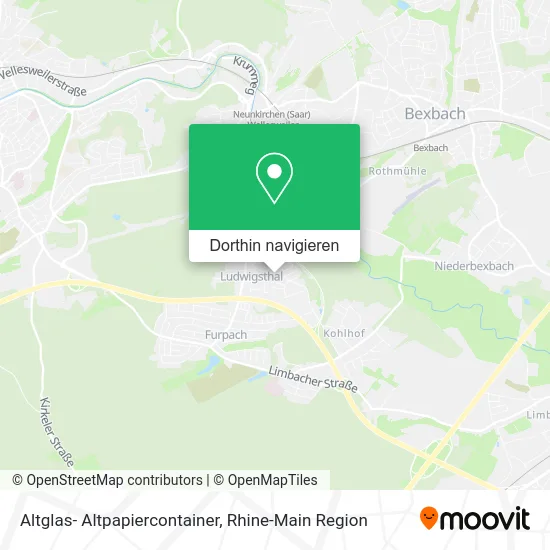 Altglas- Altpapiercontainer Karte