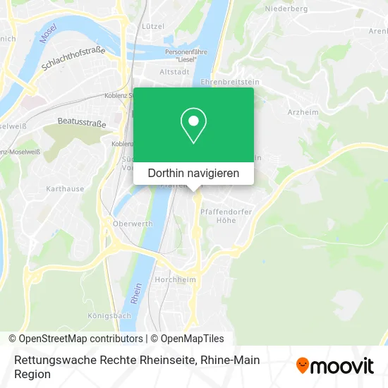 Rettungswache Rechte Rheinseite Karte