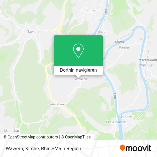 Wawern, Kirche Karte