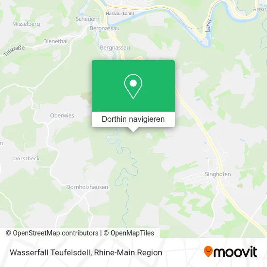 Wasserfall Teufelsdell Karte
