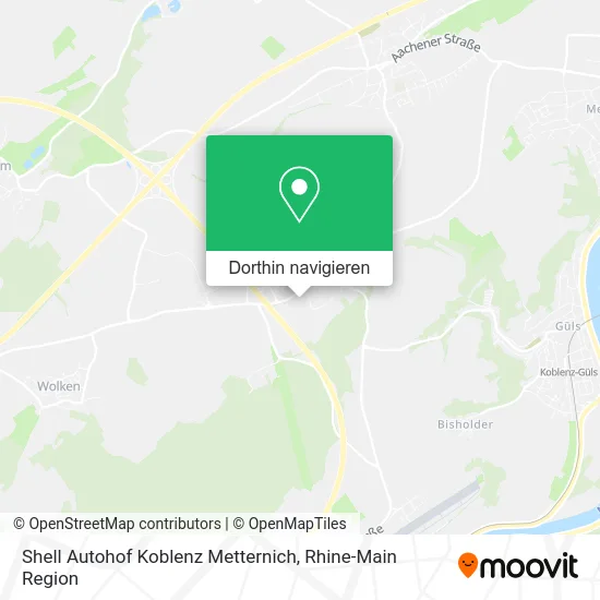 Shell Autohof Koblenz Metternich Karte