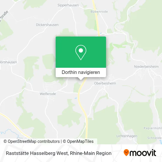 Raststätte Hasselberg West Karte