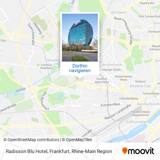 Radisson Blu Hotel, Frankfurt Karte