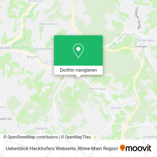 Ueberblick Hackhofers Webseite Karte