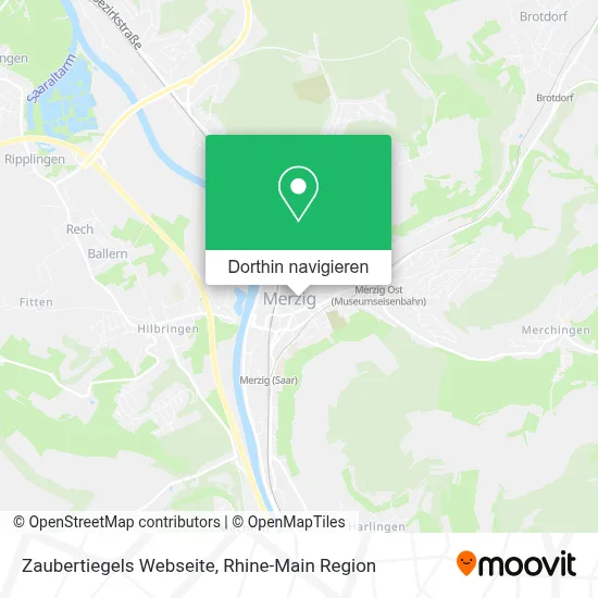 Zaubertiegels Webseite Karte