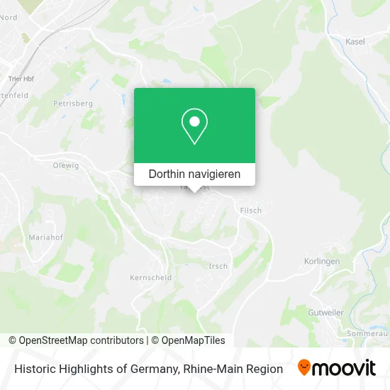 Historic Highlights of Germany Karte