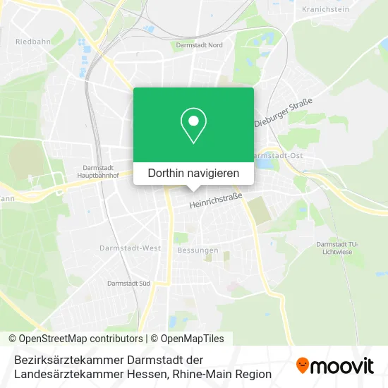 Bezirksärztekammer Darmstadt der Landesärztekammer Hessen Karte