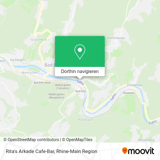 Rita's Arkade Cafe-Bar Karte