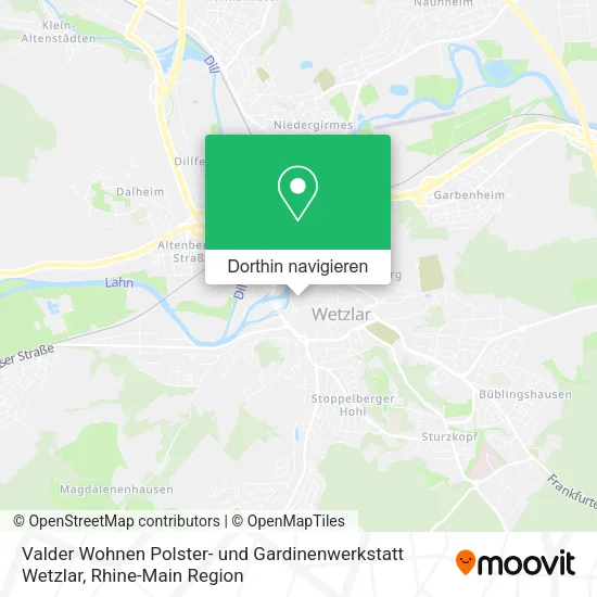 Valder Wohnen Polster- und Gardinenwerkstatt Wetzlar Karte