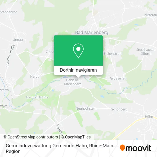 Gemeindeverwaltung Gemeinde Hahn Karte