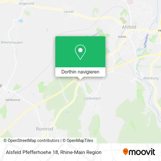 Alsfeld Pfefferhoehe 18 Karte