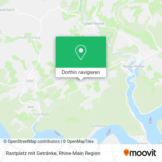 Rastplatz mit Getränke Karte