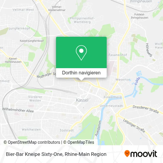 Bier-Bar Kneipe Sixty-One Karte