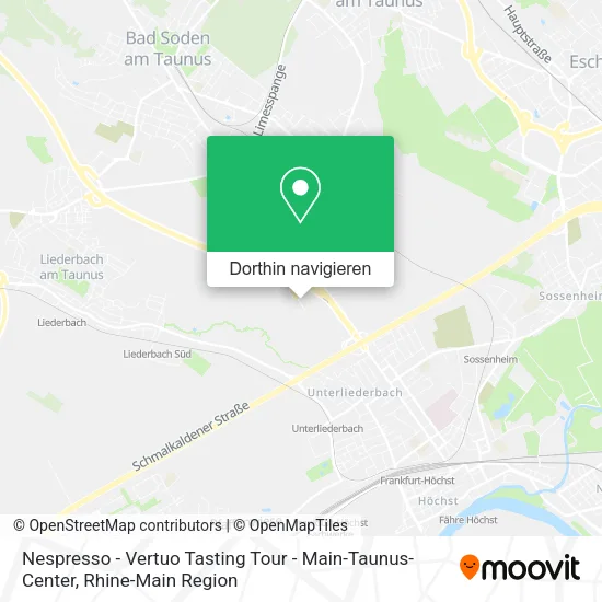 Nespresso - Vertuo Tasting Tour - Main-Taunus-Center Karte