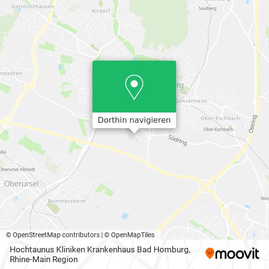 Hochtaunus Kliniken Krankenhaus Bad Homburg Karte