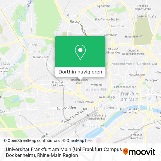 Universität Frankfurt am Main (Uni Frankfurt Campus Bockenheim) Karte