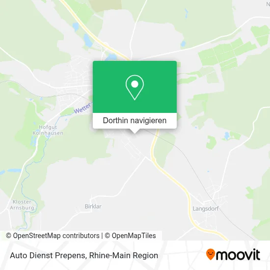 Auto Dienst Prepens Karte