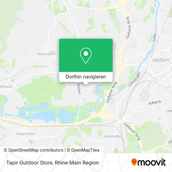 Tapir Outdoor Store Karte