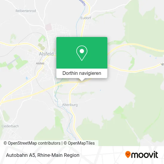 Autobahn A5 Karte