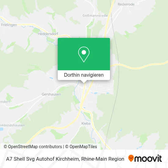 A7 Shell Svg Autohof Kirchheim Karte