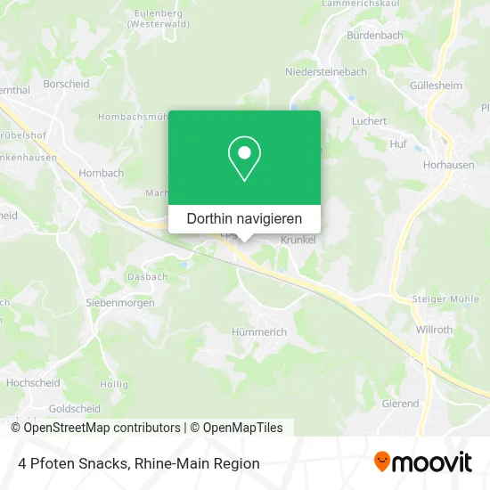 4 Pfoten Snacks Karte