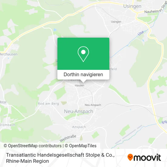 Transatlantic Handelsgesellschaft Stolpe & Co. Karte