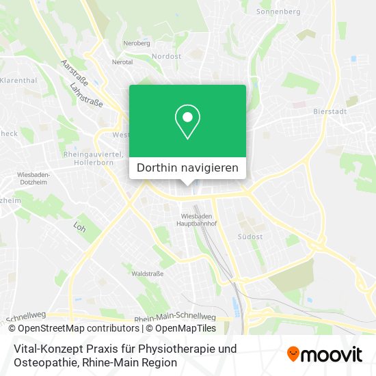 Vital-Konzept Praxis für Physiotherapie und Osteopathie Karte