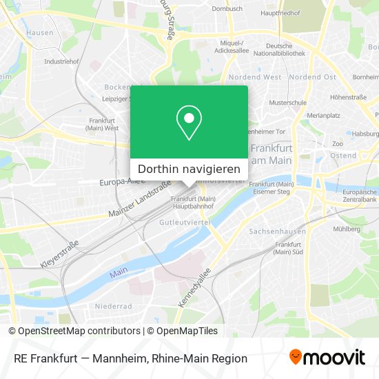 RE Frankfurt — Mannheim Karte