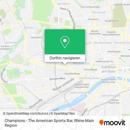 Champions - The American Sports Bar Karte