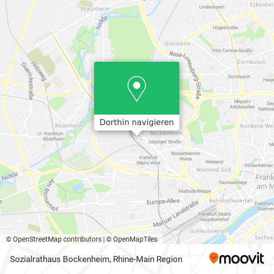 Sozialrathaus Bockenheim Karte