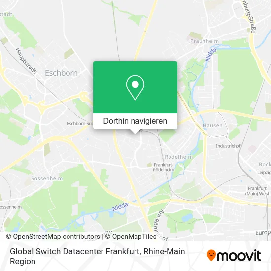 Global Switch Datacenter Frankfurt Karte