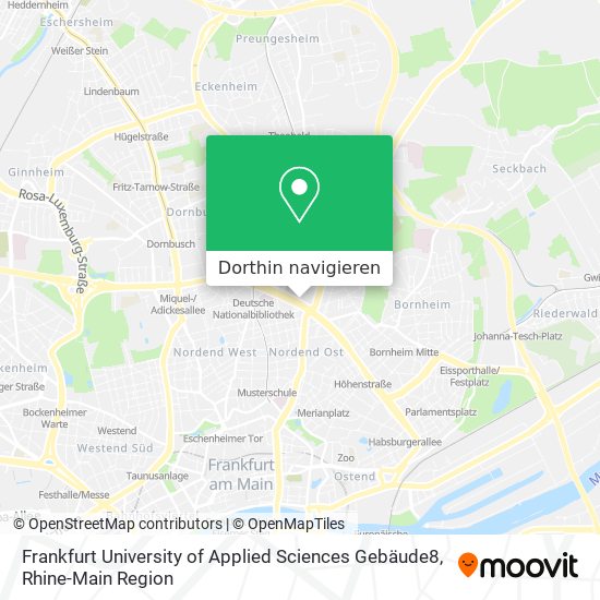 Frankfurt University of Applied Sciences Gebäude8 Karte