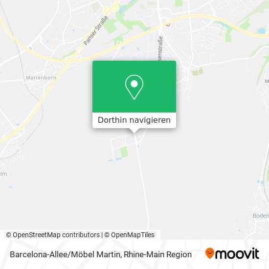Barcelona-Allee/Möbel Martin Karte