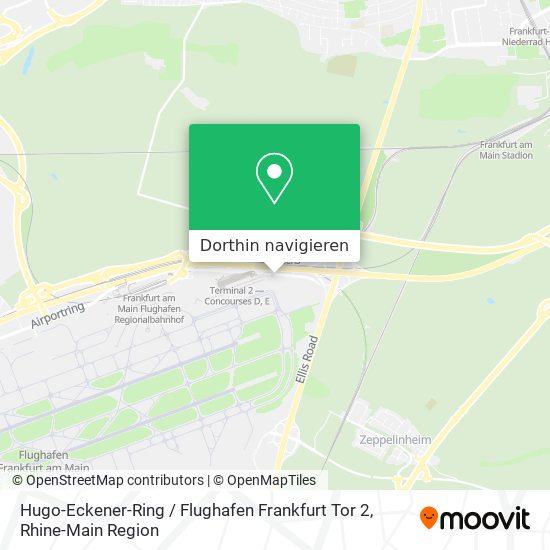 Hugo-Eckener-Ring / Flughafen Frankfurt Tor 2 Karte