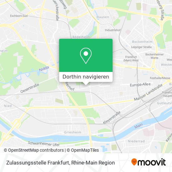 Zulassungsstelle Frankfurt Karte