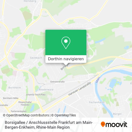 Borsigallee / Anschlussstelle Frankfurt am Main-Bergen-Enkheim Karte