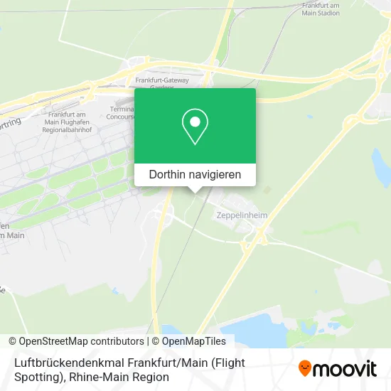 Luftbrückendenkmal Frankfurt / Main (Flight Spotting) Karte