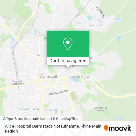 Alice-Hospital Darmstadt-Notaufnahme Karte