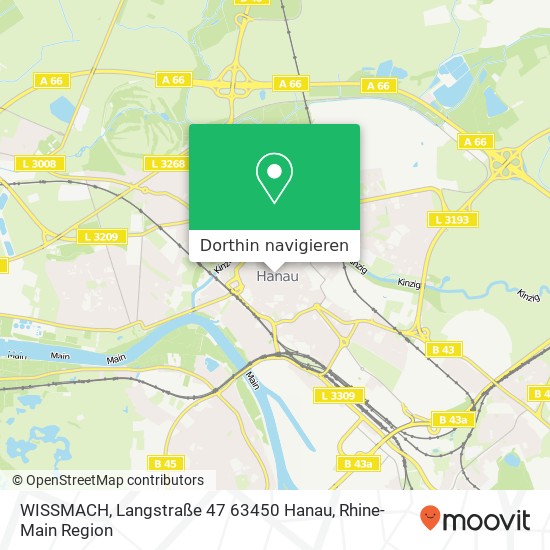 WISSMACH, Langstraße 47 63450 Hanau Karte
