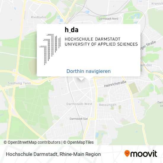 Hochschule Darmstadt Karte