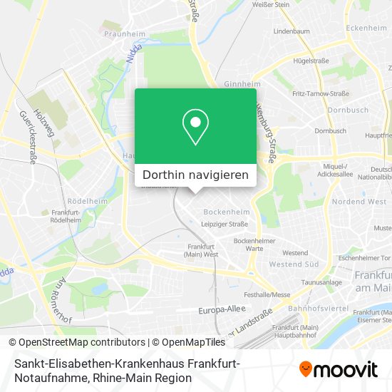 Sankt-Elisabethen-Krankenhaus Frankfurt-Notaufnahme Karte