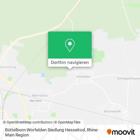 Büttelborn-Worfelden Siedlung Hesselrod Karte